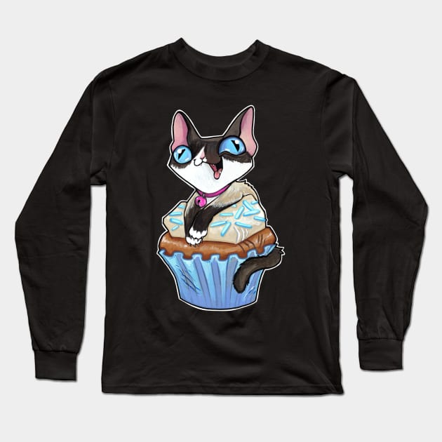 Siamese kitty cupcake Long Sleeve T-Shirt by BiancaRomanStumpff